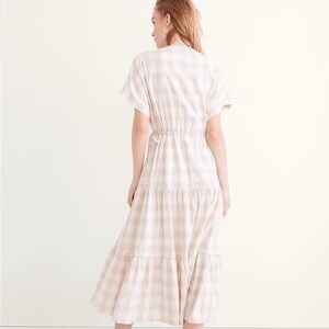 Madewell Button-Front Tiered Midi Dress: Undyed Gingham Edition Size XL